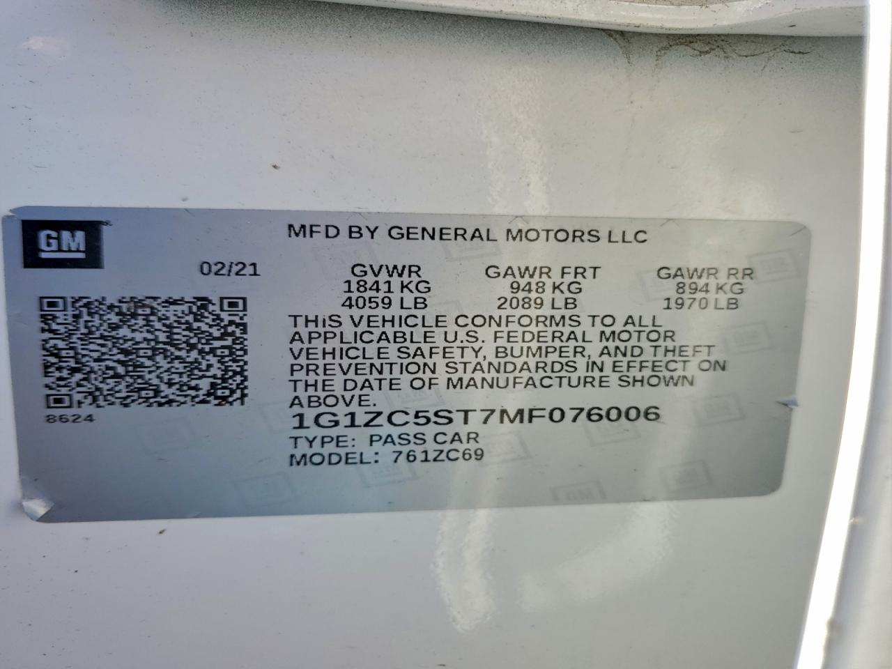2021 CHEVROLET MALIBU LS photo 23