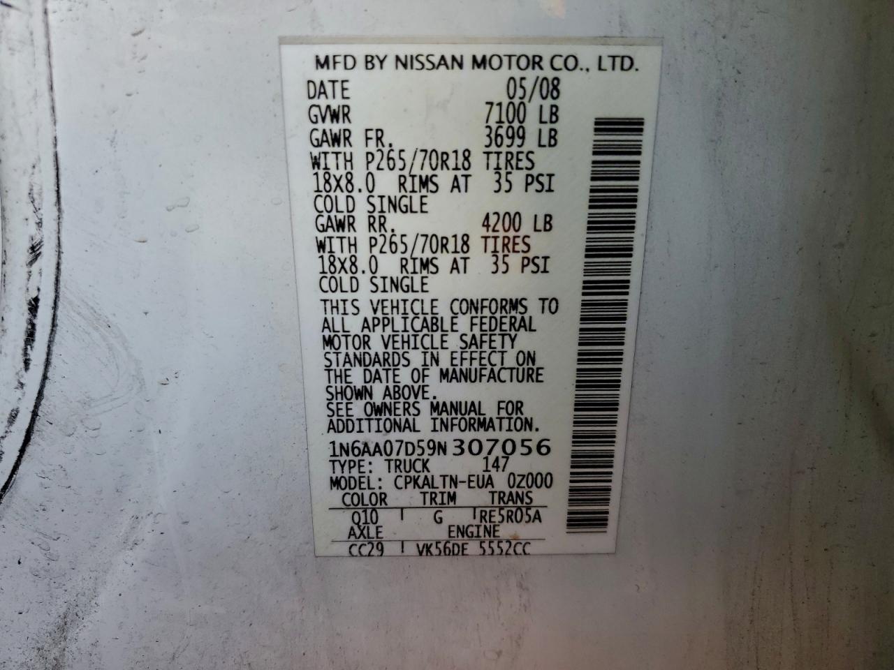 2009 NISSAN TITAN XE photo 34
