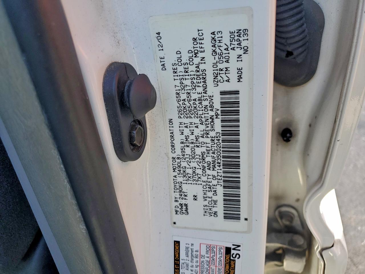 2005 TOYOTA 4RUNNER SR5 photo 13