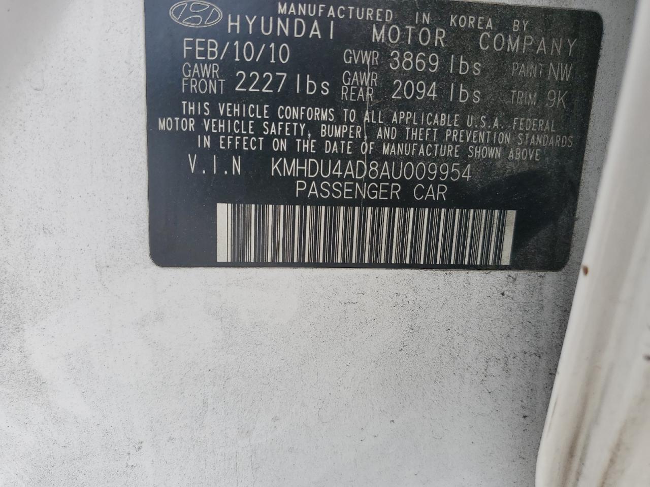2010 HYUNDAI ELANTRA BLUE photo 23