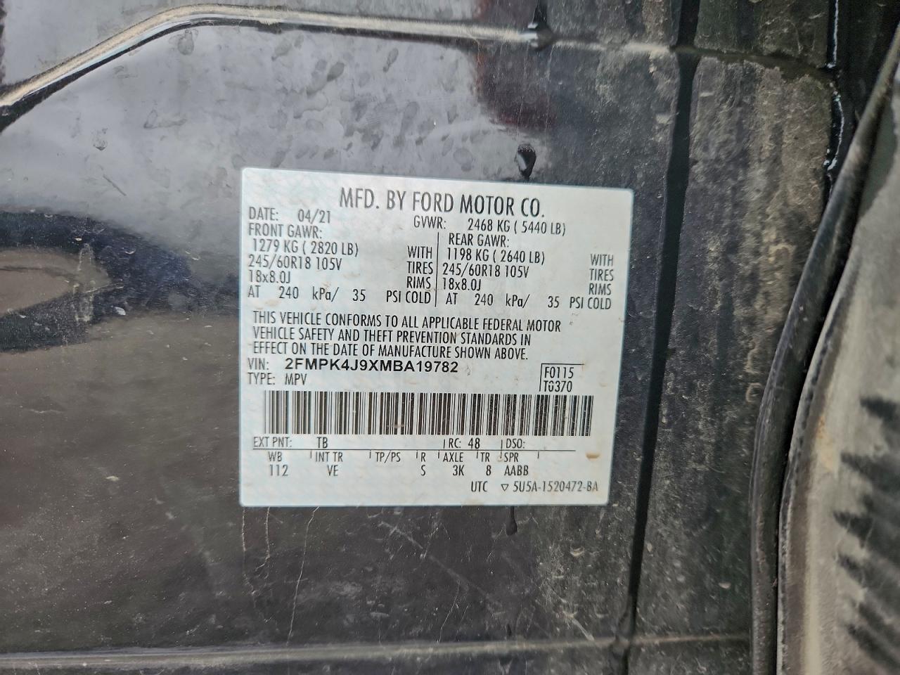2021 FORD EDGE SEL photo 12