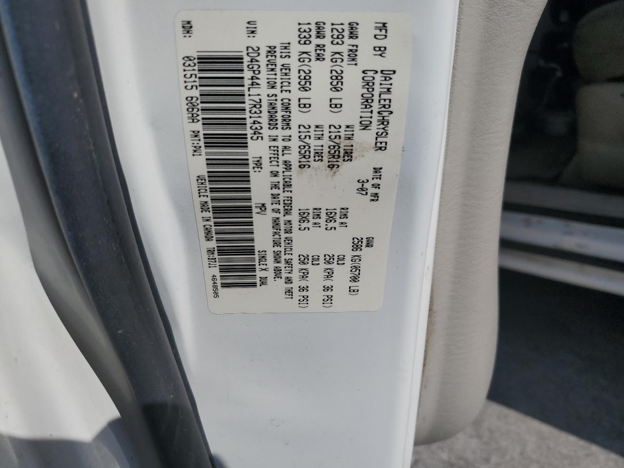 2007 DODGE GRAND CARAVAN SXT photo 27