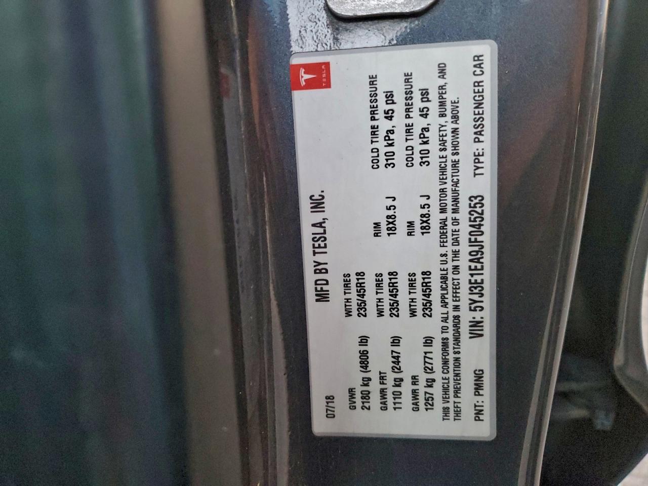 2018 TESLA MODEL 3 photo 12