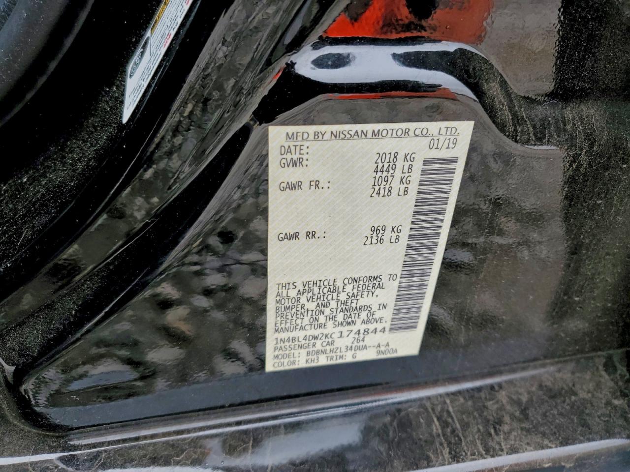 2019 NISSAN ALTIMA SV photo 12