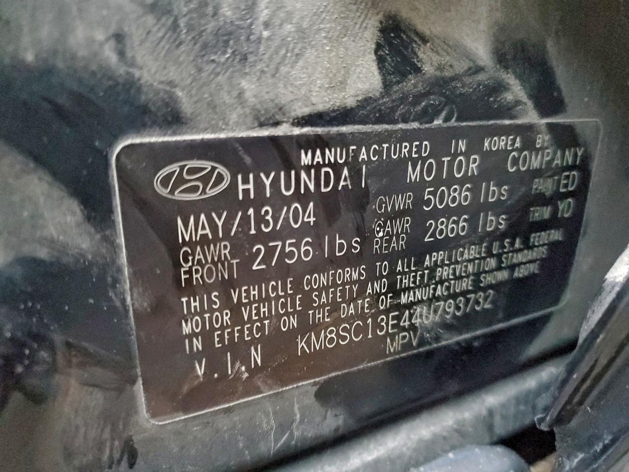 2004 HYUNDAI SANTA FE GLS photo 14
