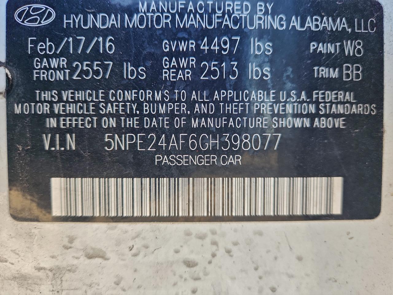 2016 HYUNDAI SONATA photo 13
