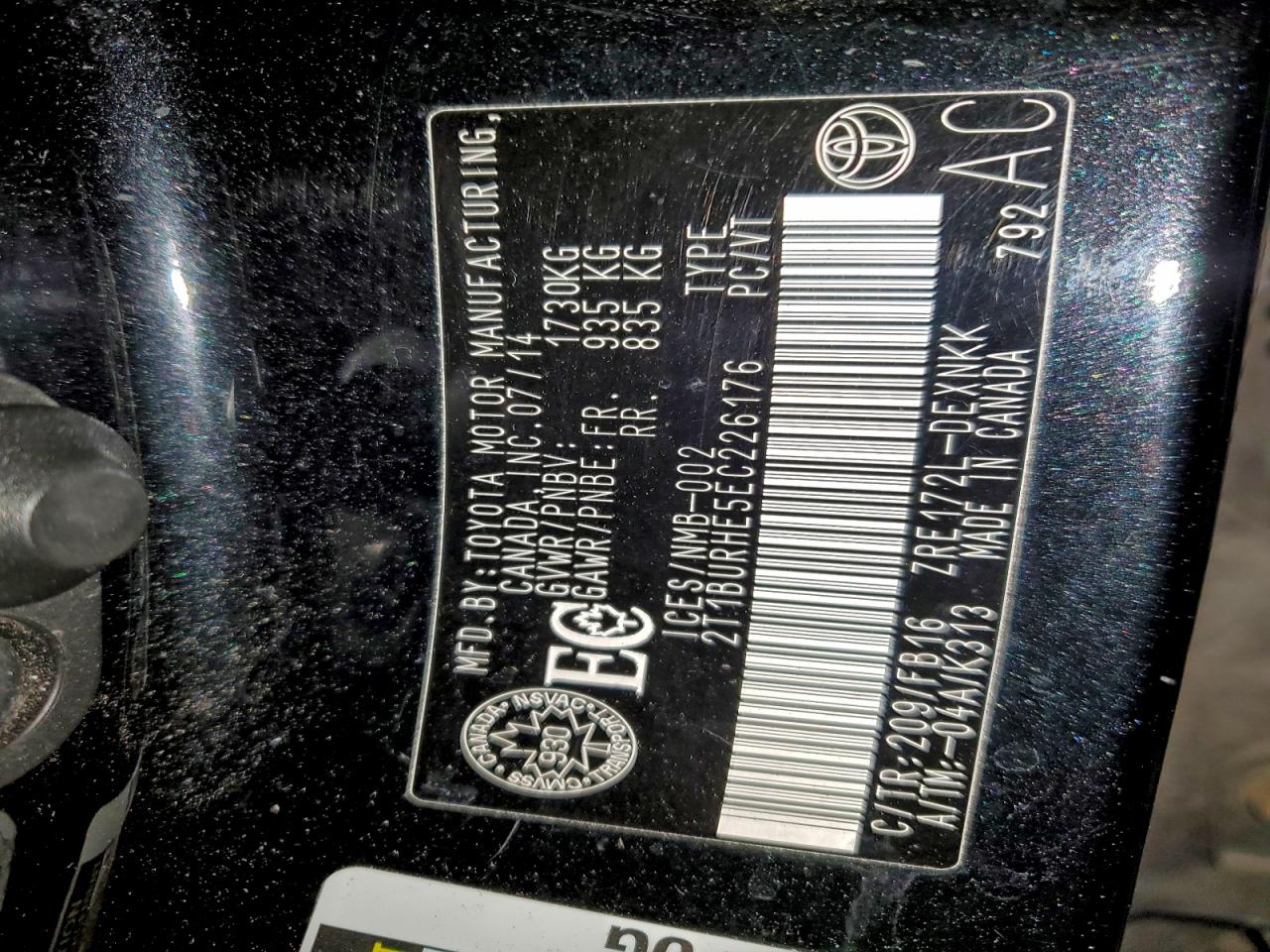 2014 TOYOTA COROLLA L photo 23