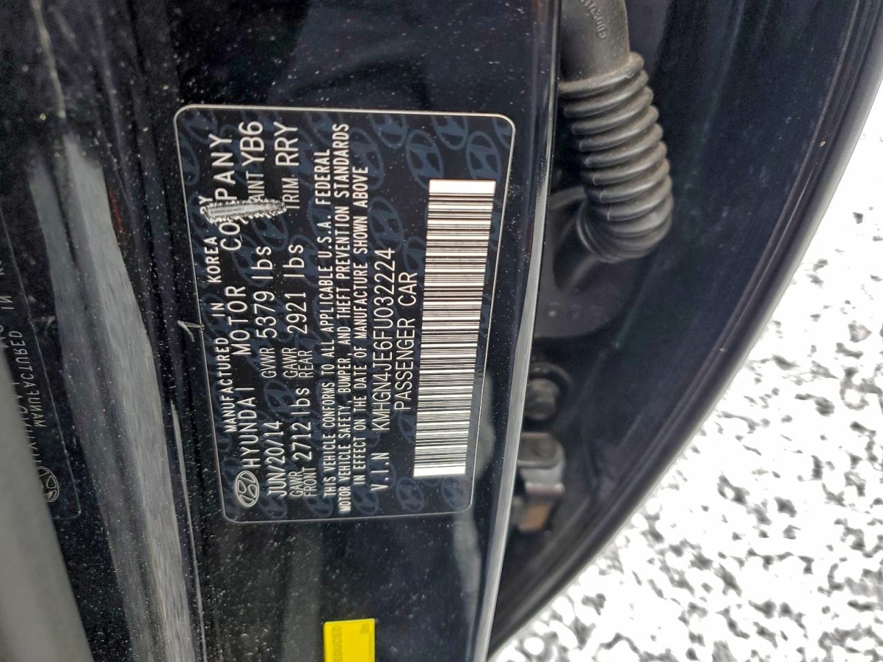 2015 HYUNDAI GENESIS 3.8L photo 23