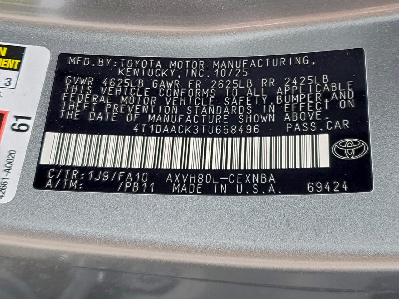 2026 TOYOTA CAMRY photo 13