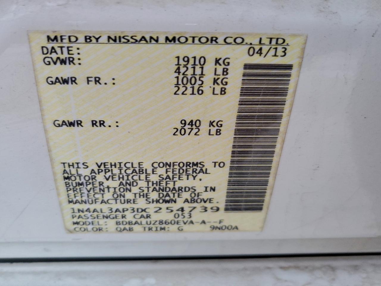 2013 NISSAN ALTIMA 2.5 photo 12