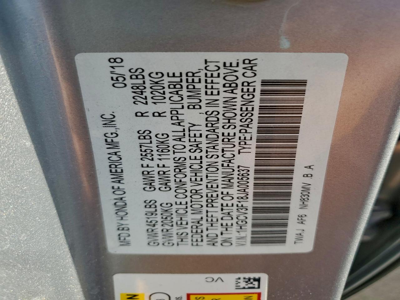 2018 HONDA ACCORD HYBRID photo 12