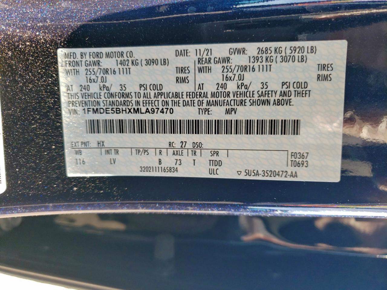 2021 FORD BRONCO BASE photo 13