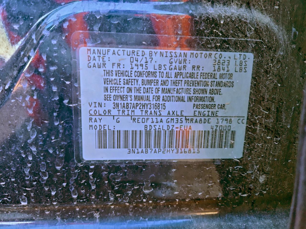 2017 NISSAN SENTRA S photo 34