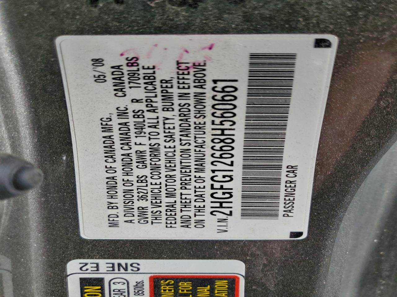 2008 HONDA CIVIC LX photo 12