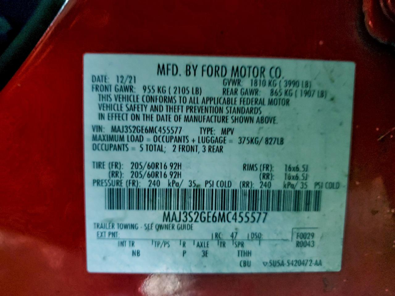 2021 FORD ECOSPORT SE photo 14