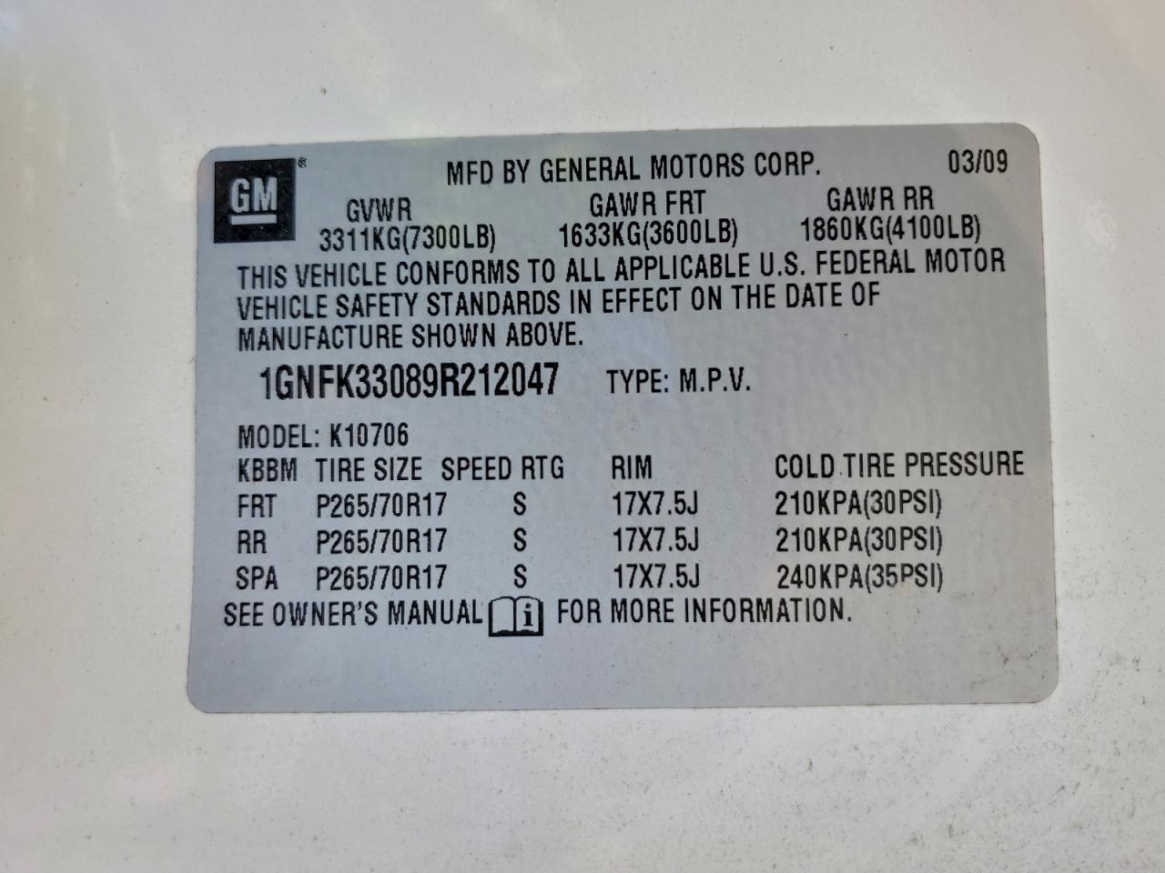 2009 CHEVROLET TAHOE K1500 LTZ photo 40