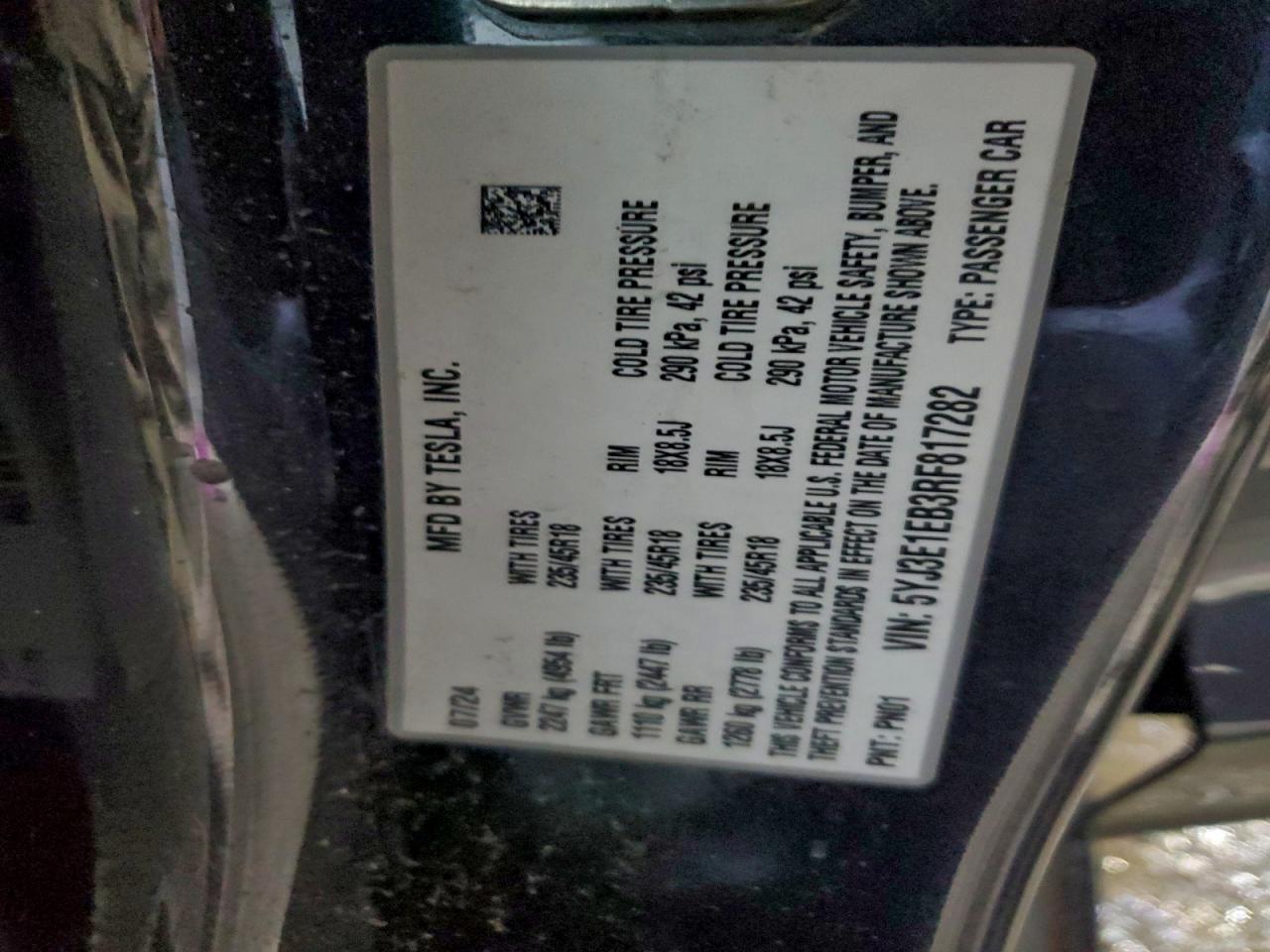 2024 TESLA MODEL 3 photo 23