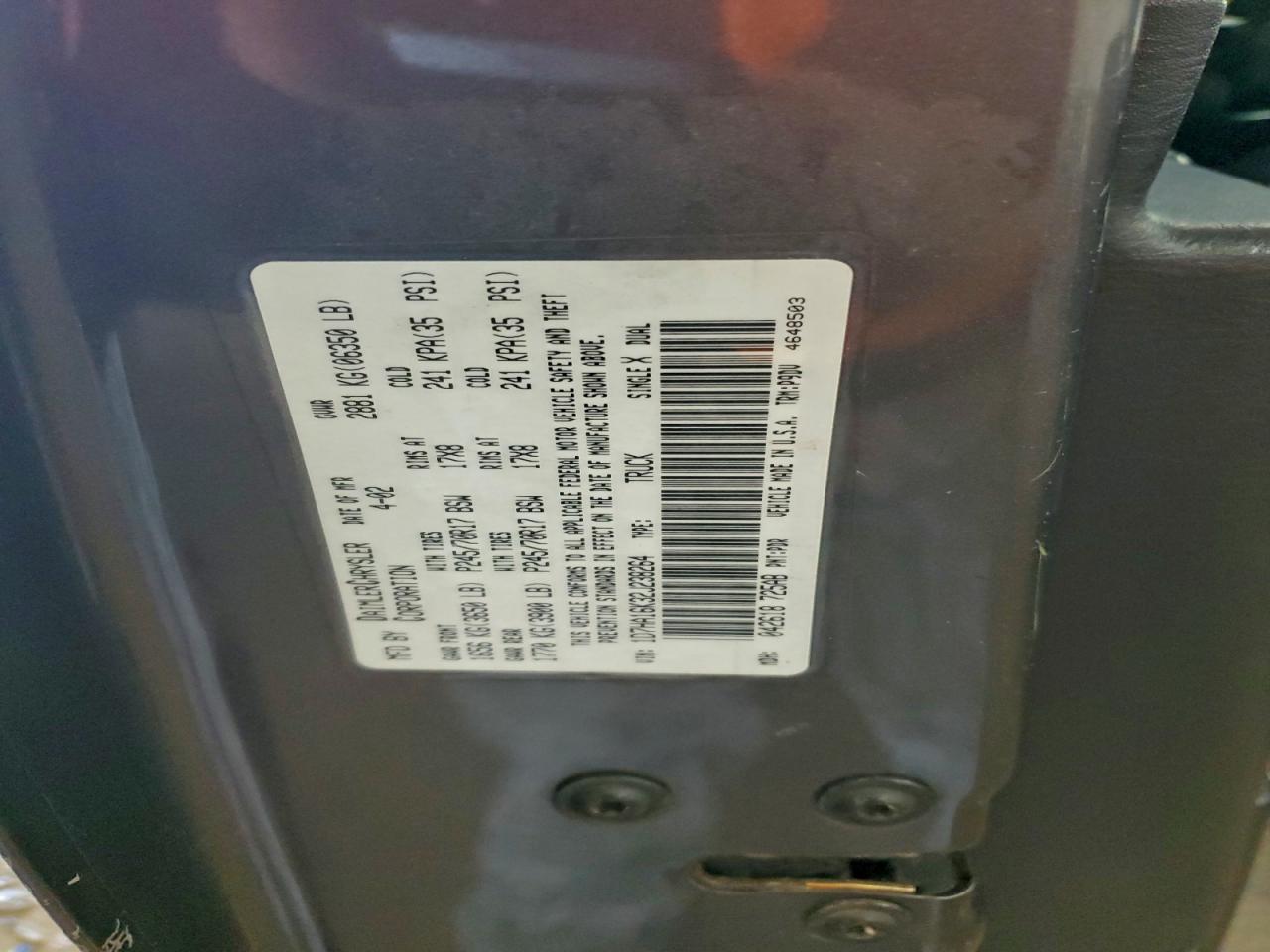 2002 DODGE RAM 1500 photo 13