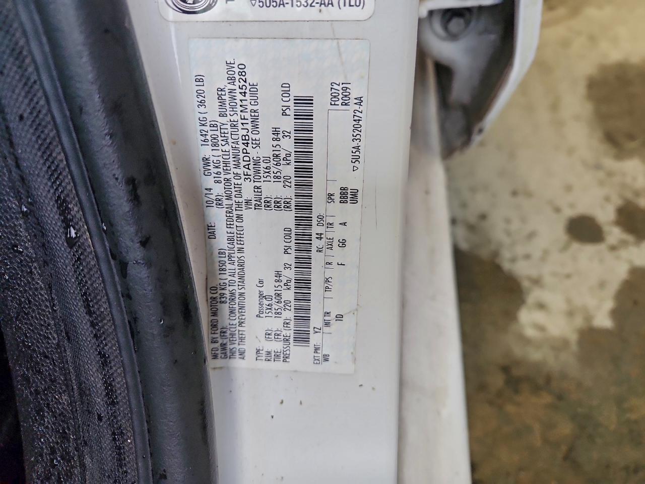 2015 FORD FIESTA SE photo 34