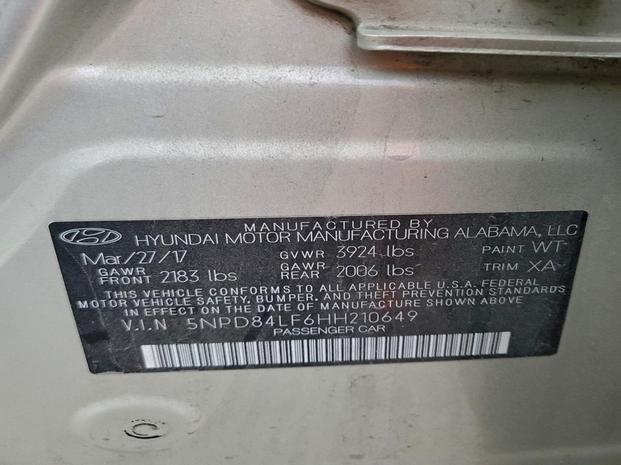 2017 HYUNDAI ELANTRA SE photo 12