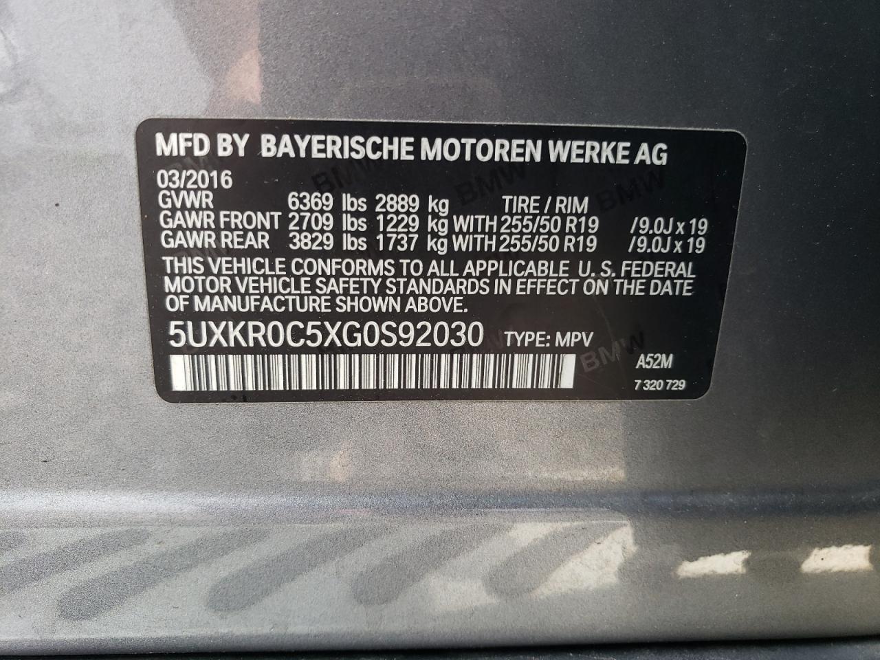 2016 BMW X5 XDRIVE35I photo 13