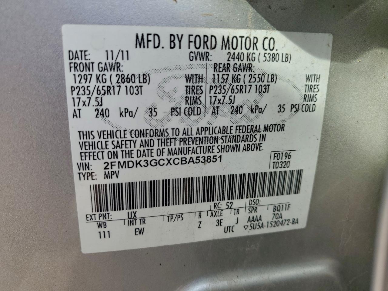 2012 FORD EDGE SE photo 13
