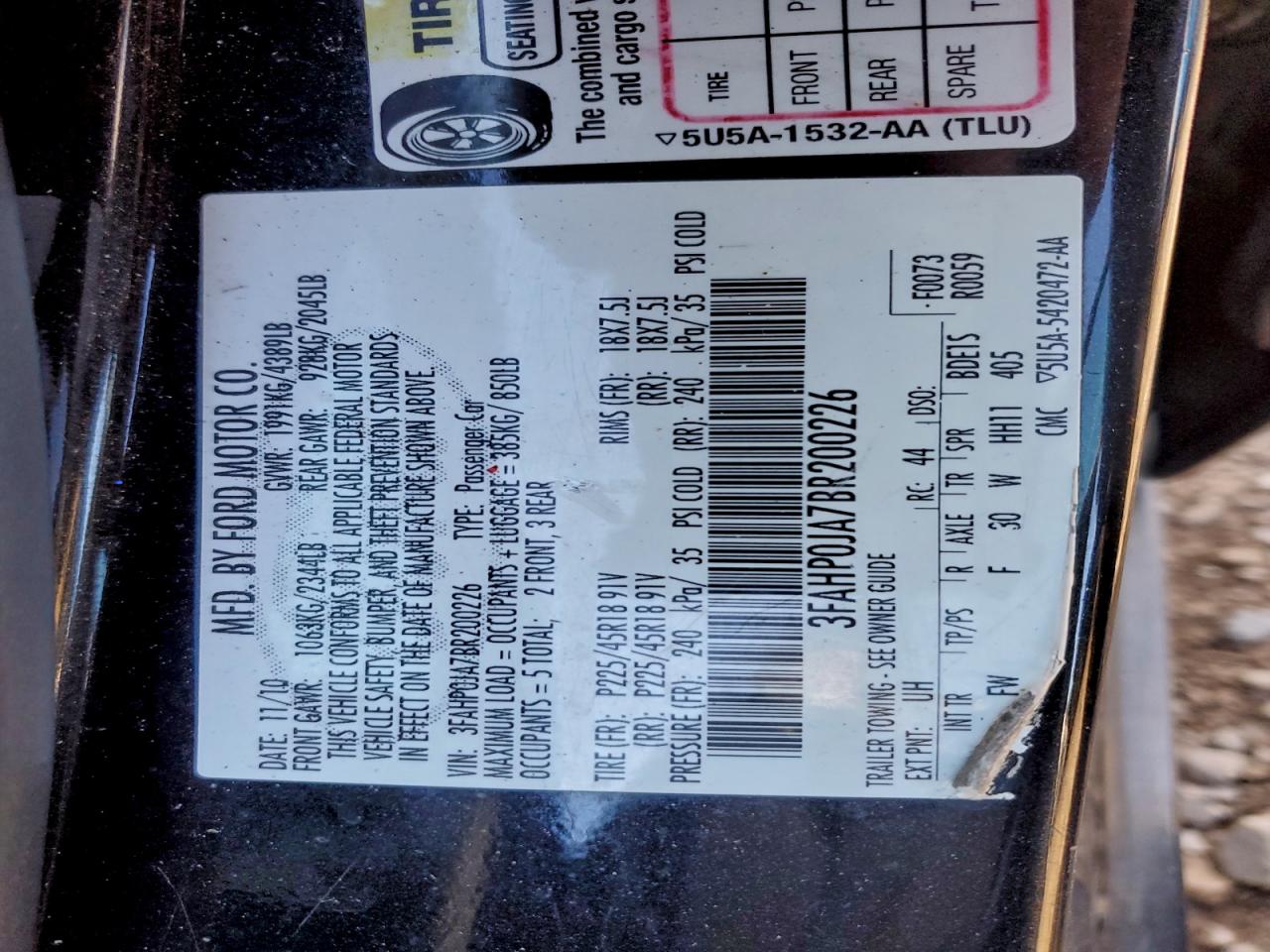 2011 FORD FUSION SEL photo 34