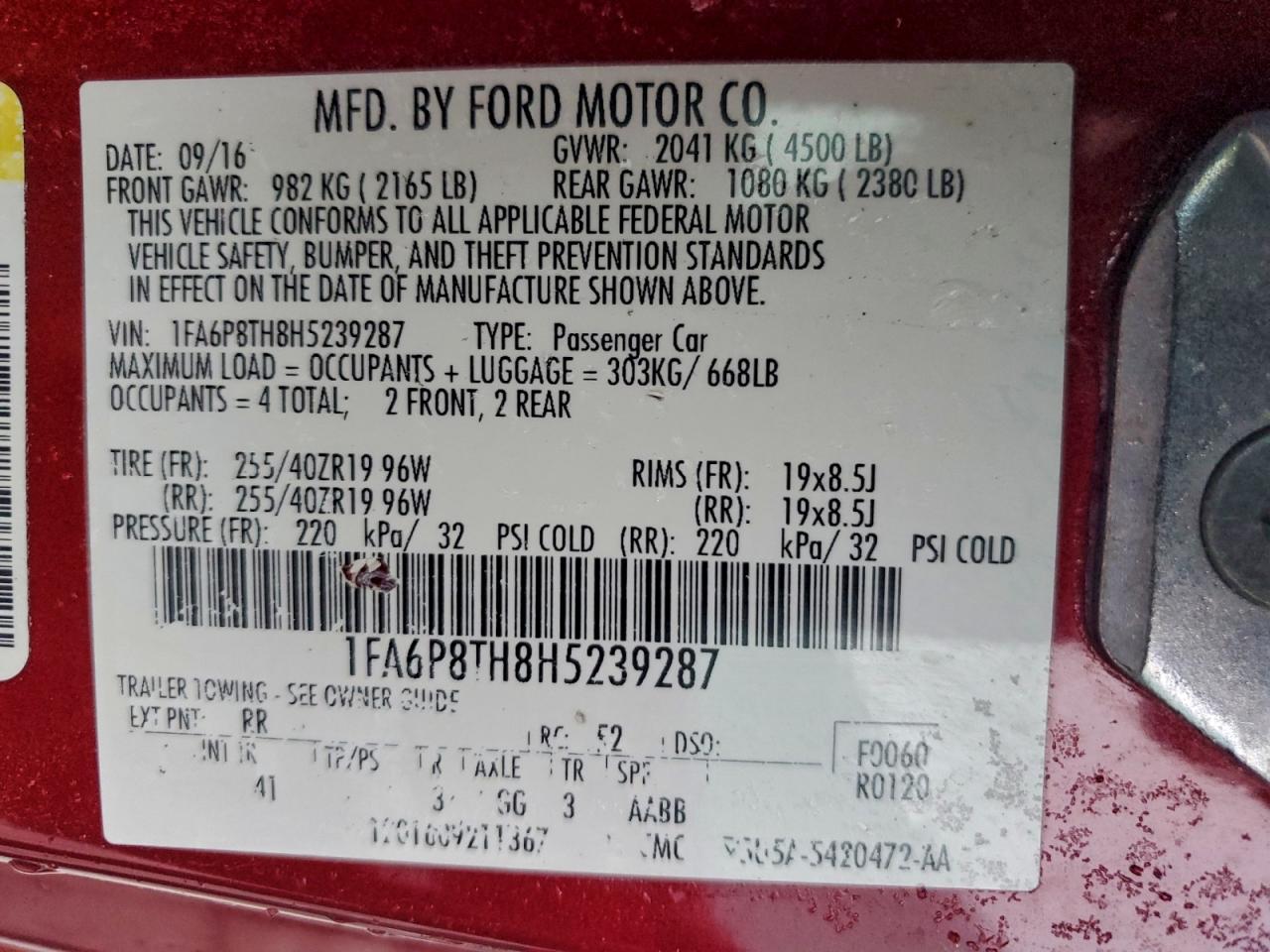 2017 FORD MUSTANG photo 34