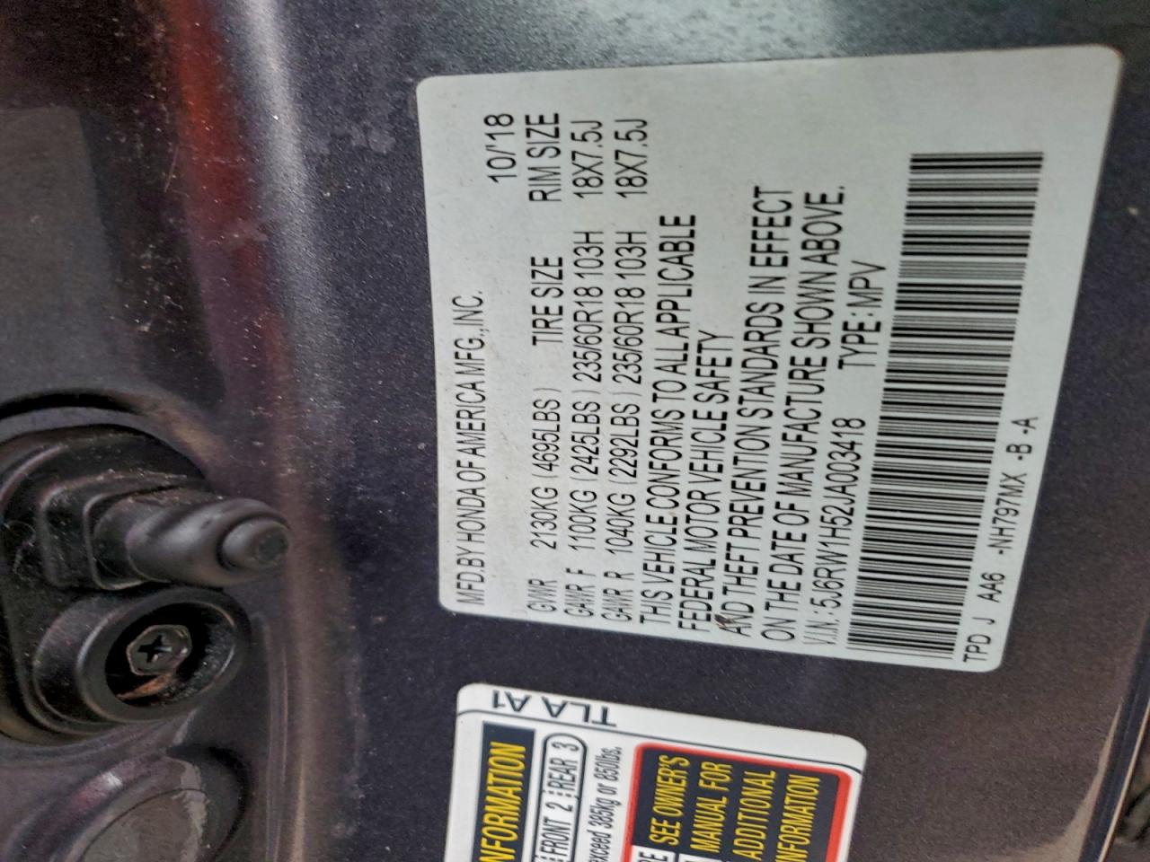 2018 HONDA CR-V EX photo 12