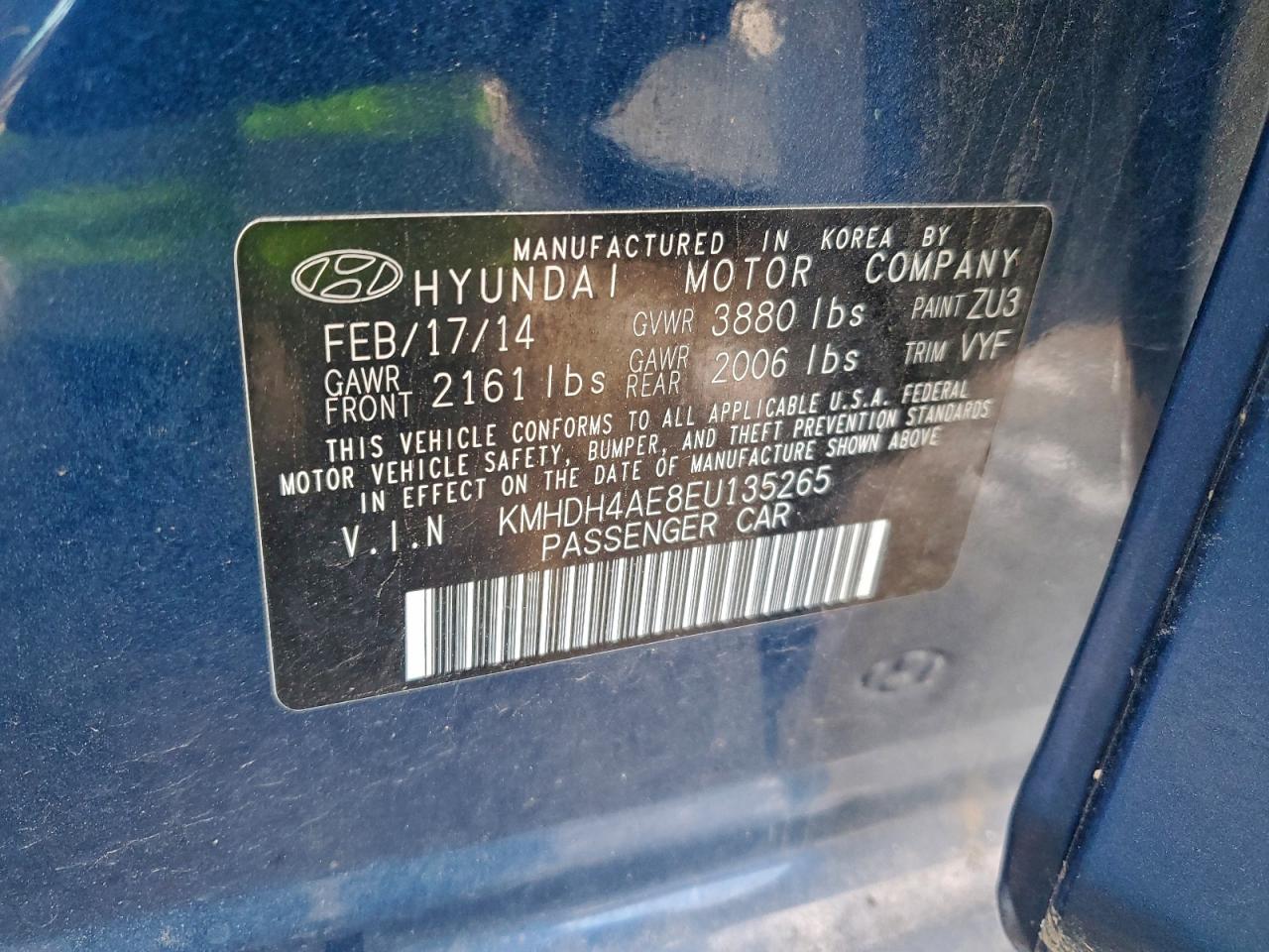 2014 HYUNDAI ELANTRA SE photo 25