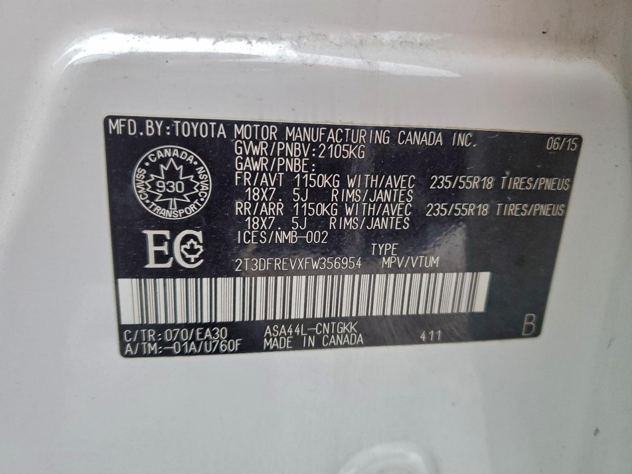 2015 TOYOTA RAV4 LIMITED photo 23
