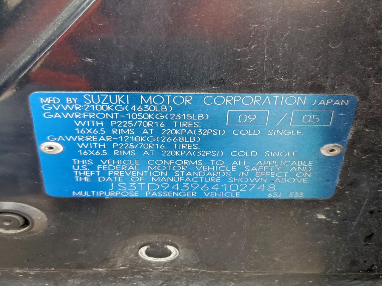 2006 SUZUKI GRAND VITARA PREMIUM photo 13