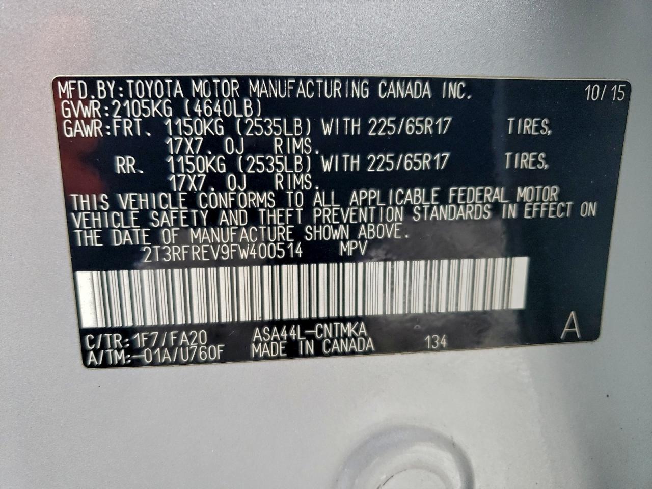 2015 TOYOTA RAV4 XLE photo 25