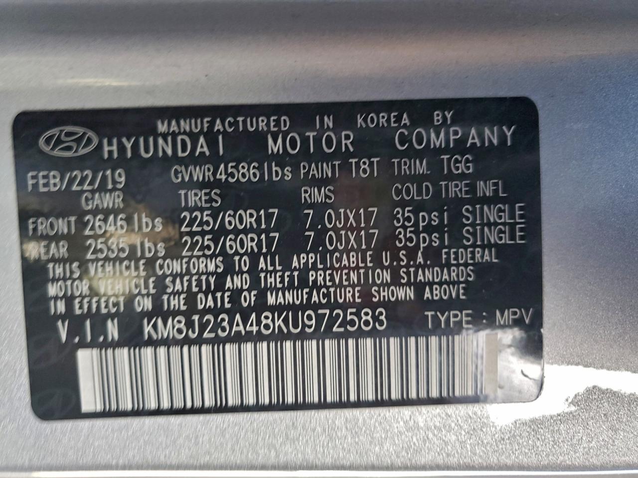 2019 HYUNDAI TUCSON SE photo 25