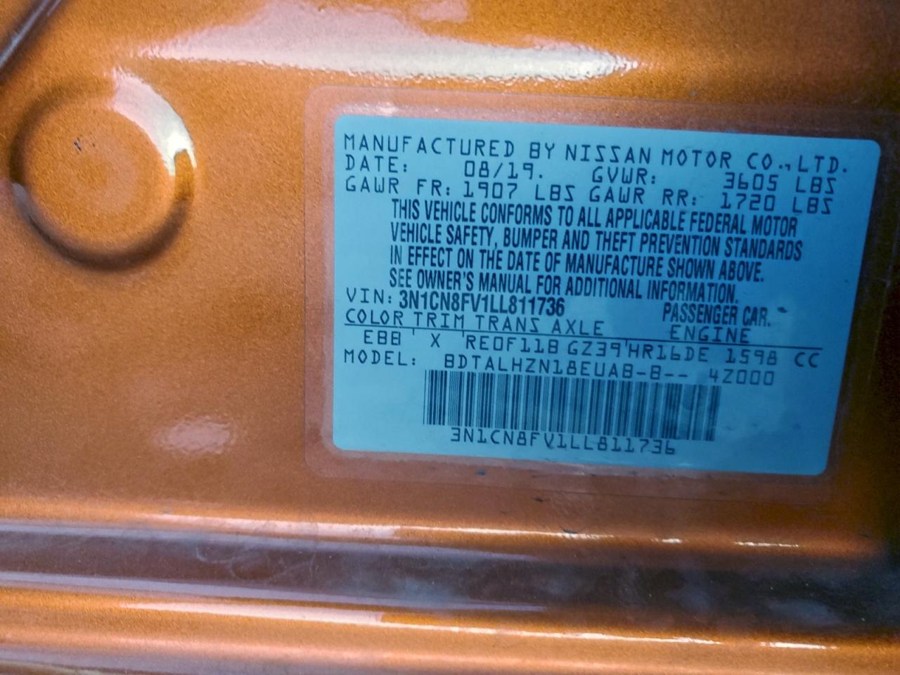 2020 NISSAN VERSA SR photo 13