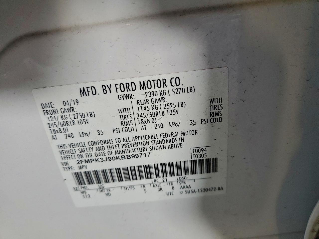 2019 FORD EDGE SEL photo 40