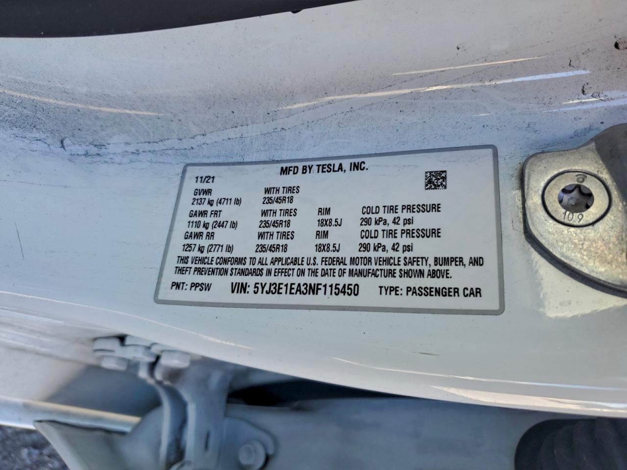2022 TESLA MODEL 3 photo 12