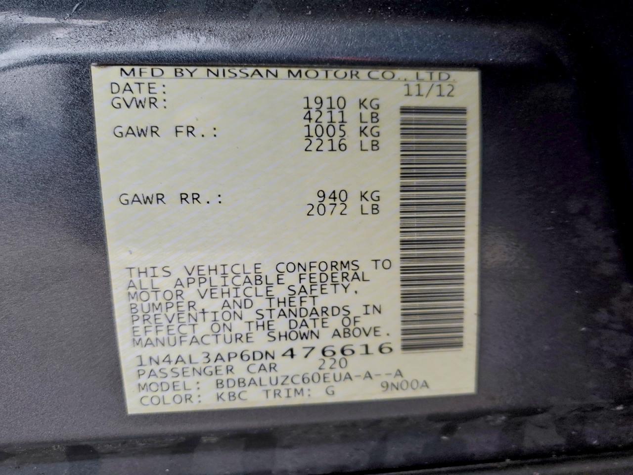 2013 NISSAN ALTIMA 2.5 photo 37