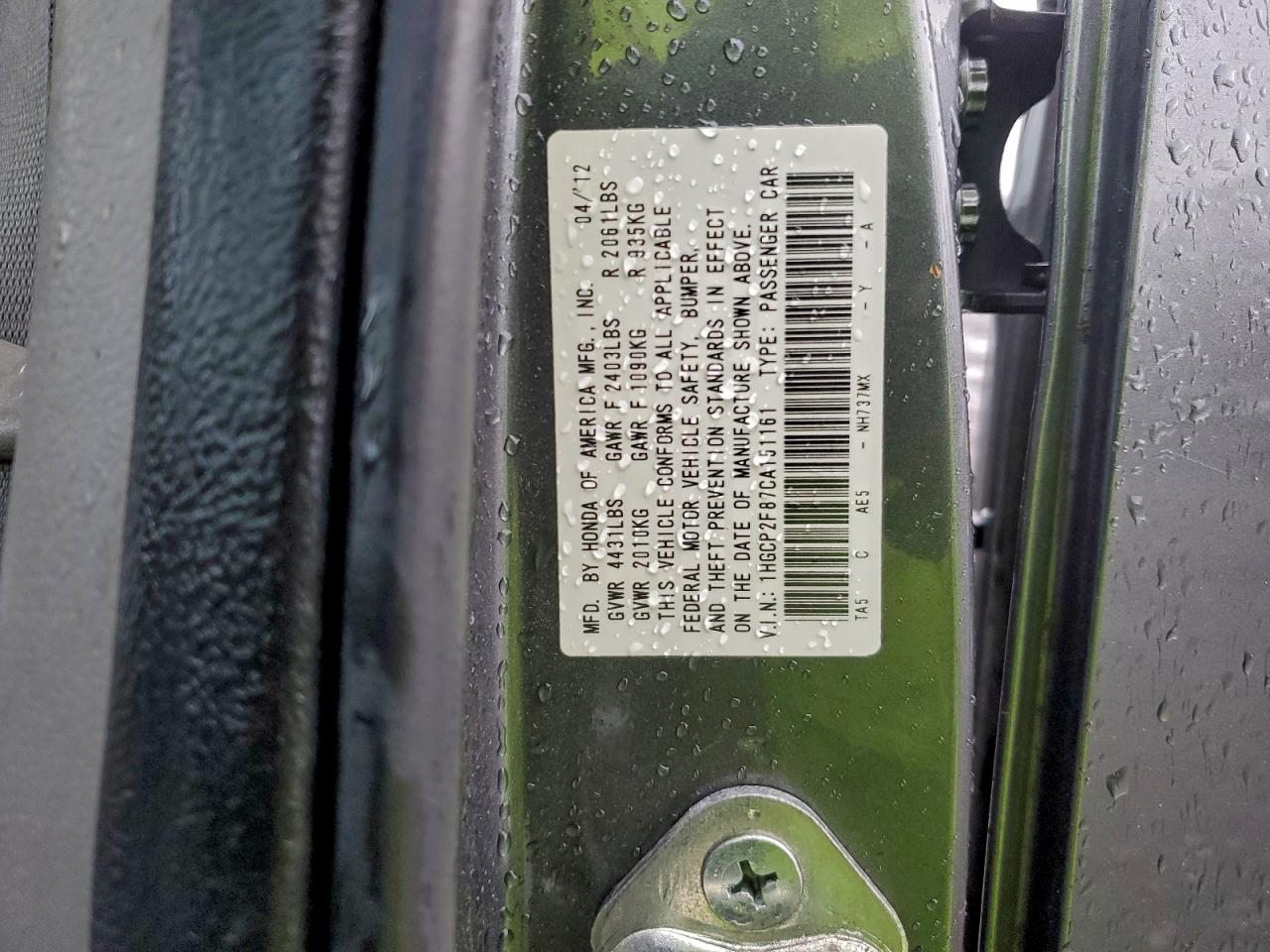 2012 HONDA ACCORD EXL photo 37