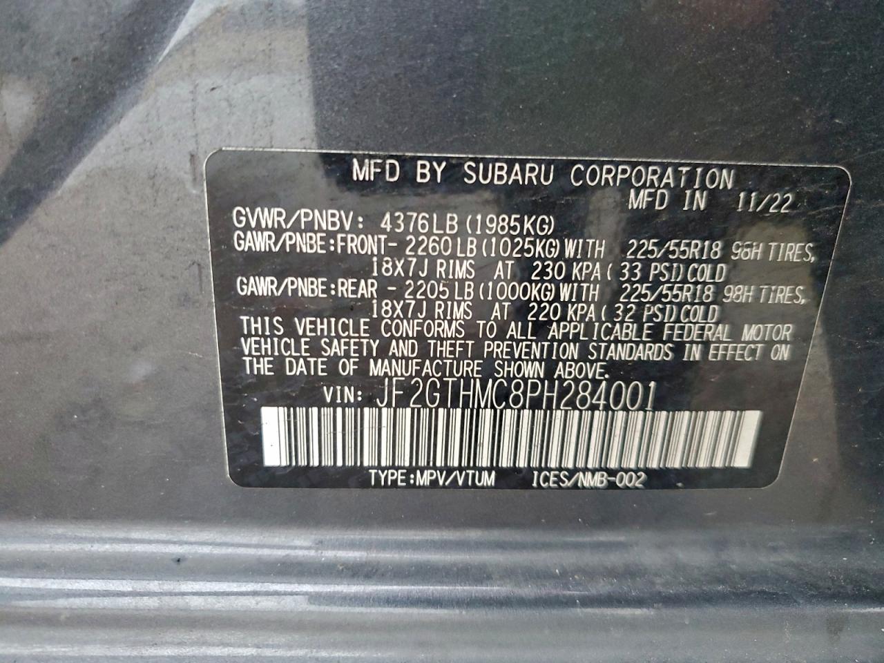 2023 SUBARU CROSSTREK LIMITED photo 13