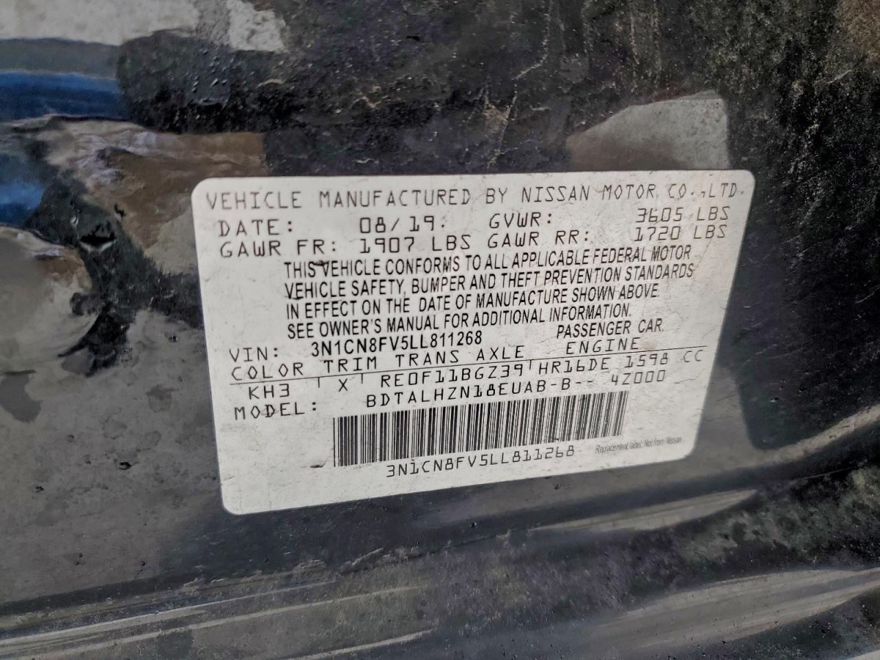 2020 NISSAN VERSA SR photo 23