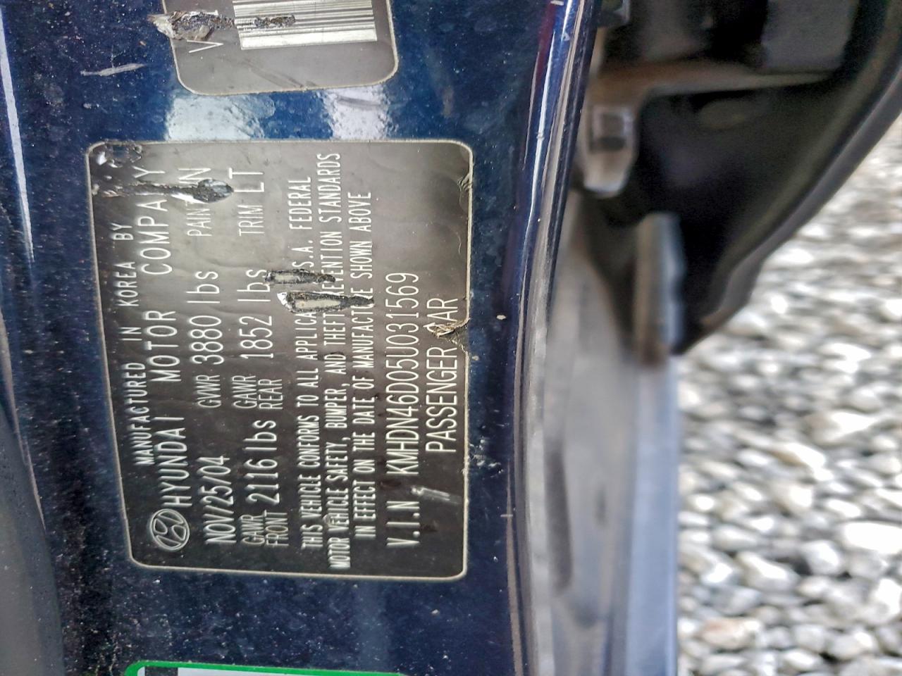 2005 HYUNDAI ELANTRA GLS photo 37
