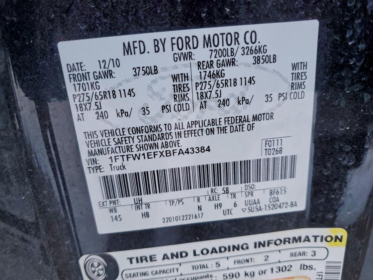 2011 FORD F150 SUPERCREW photo 12