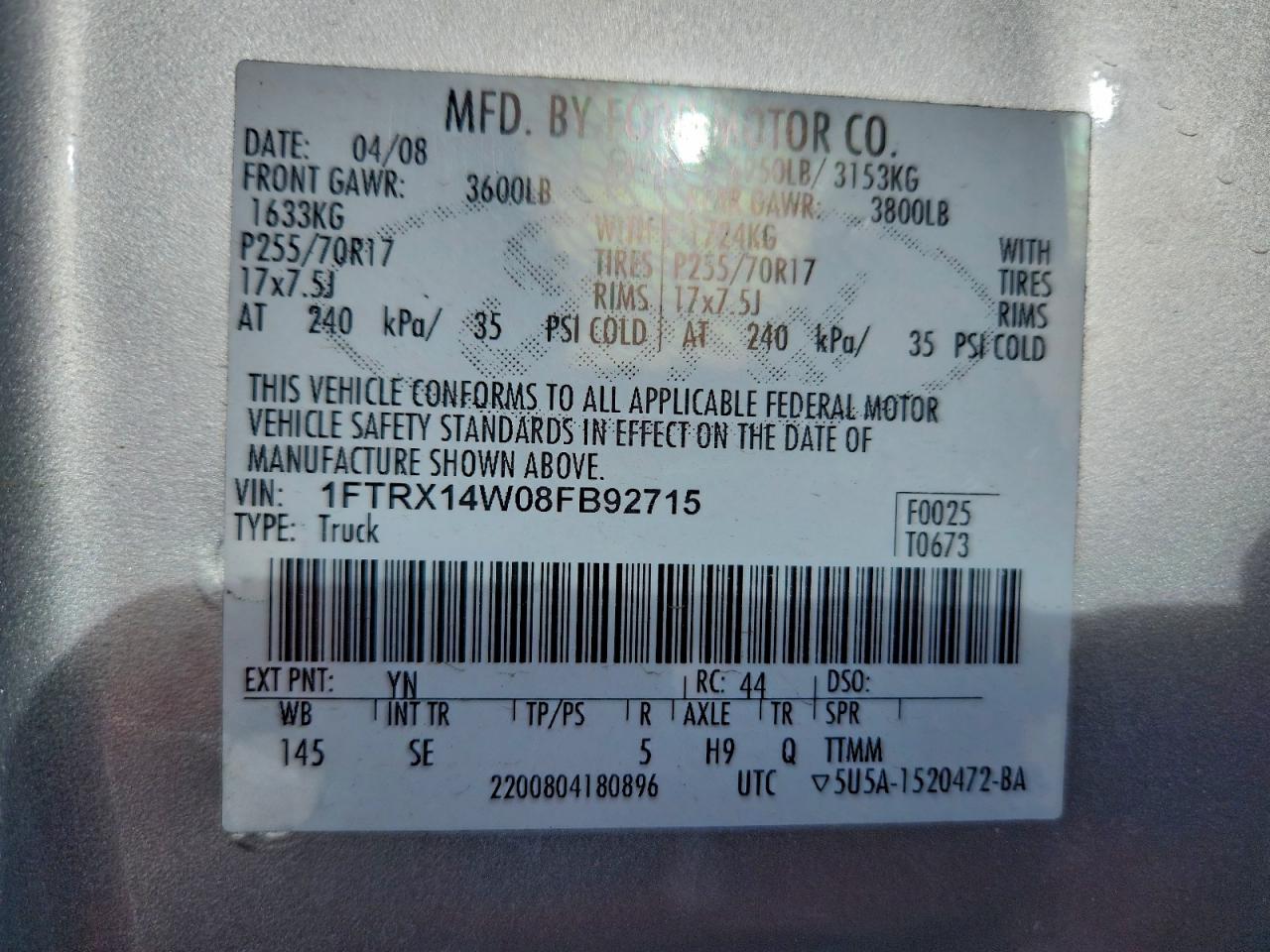 2008 FORD F150 photo 23
