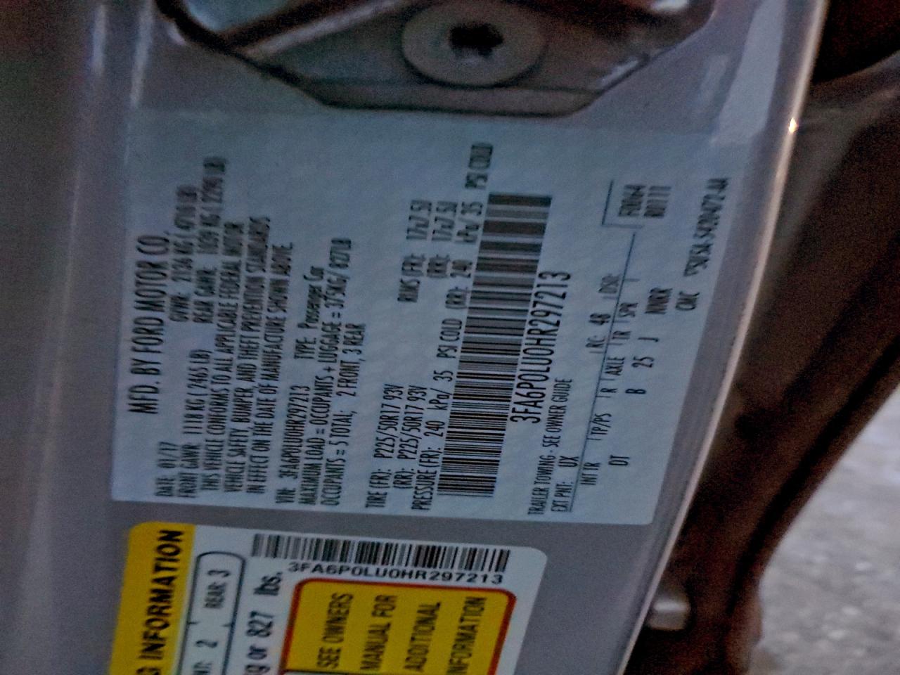 2017 FORD FUSION SE HYBRID photo 12