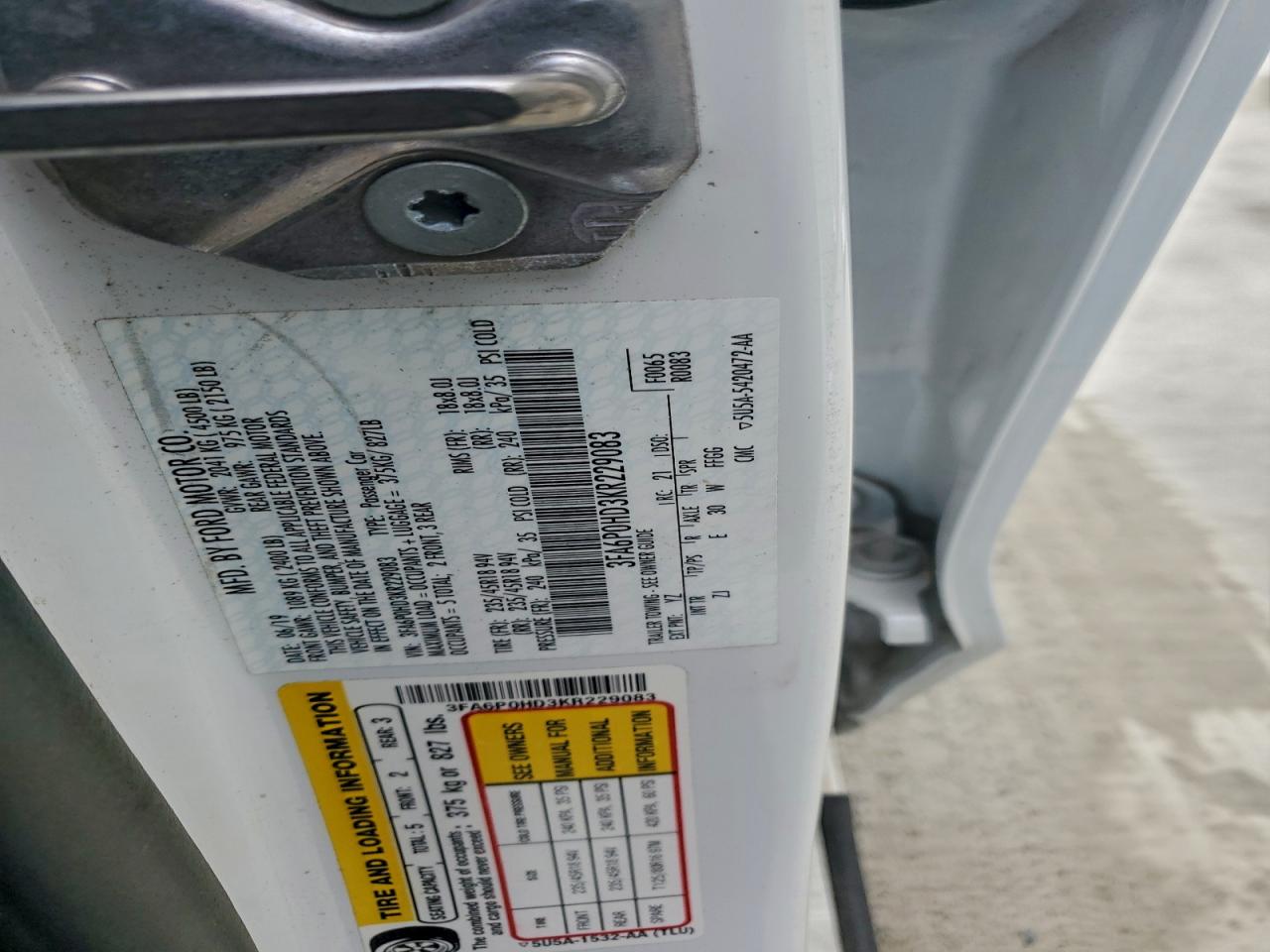 2019 FORD FUSION SE photo 23