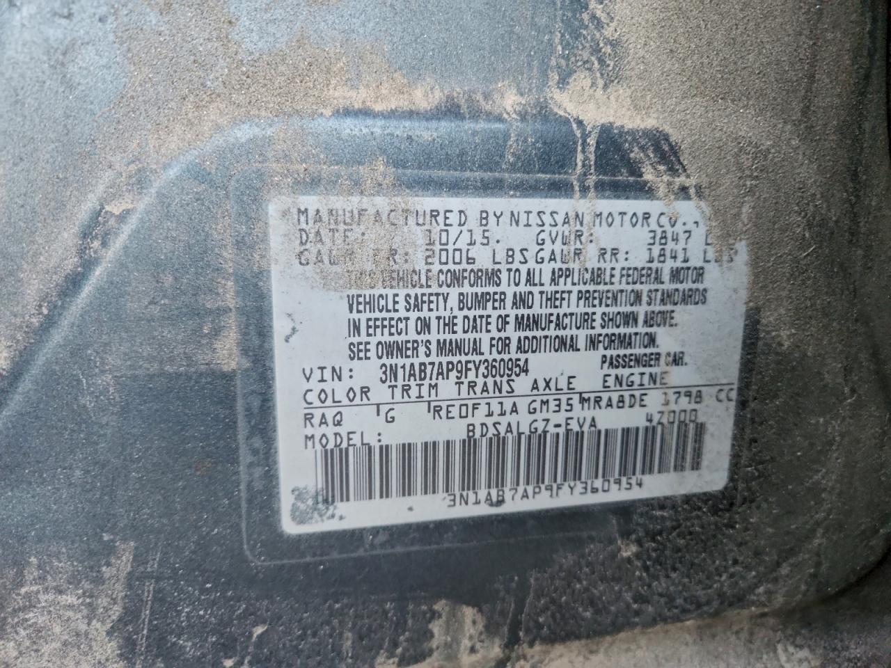 2015 NISSAN SENTRA S photo 34