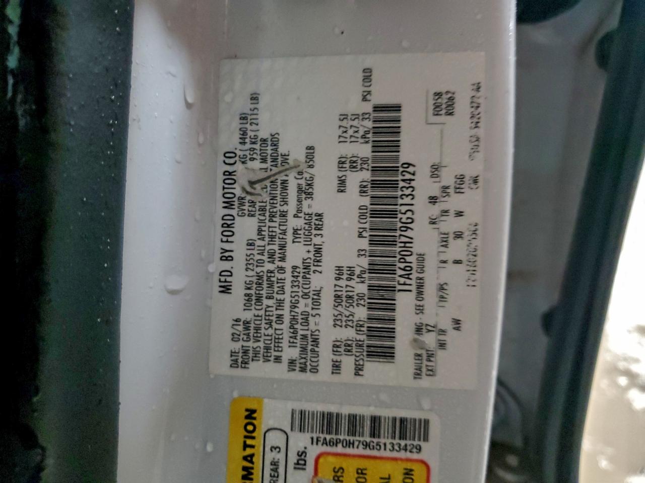 2016 FORD FUSION SE photo 23