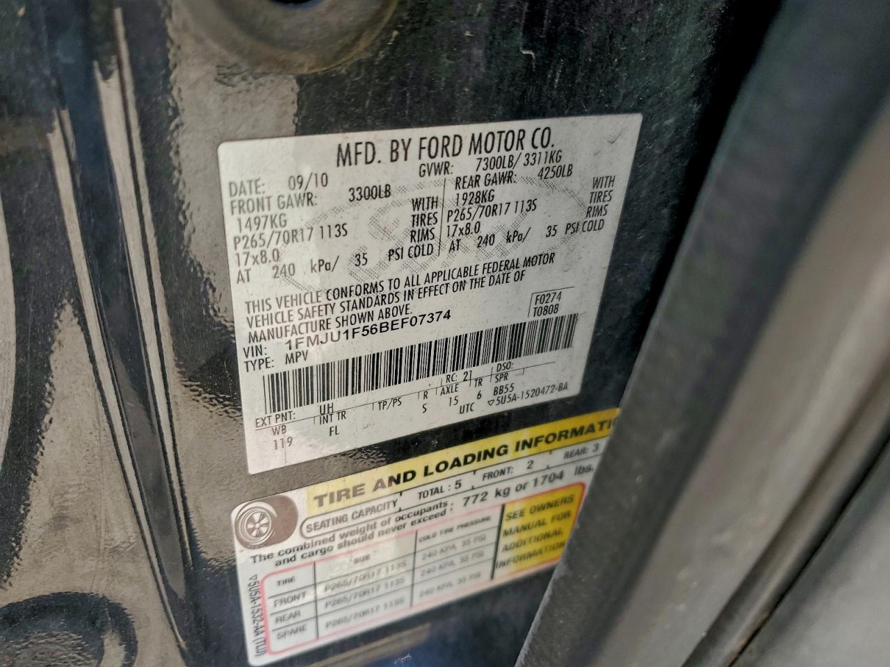 2011 FORD EXPEDITION XL photo 14
