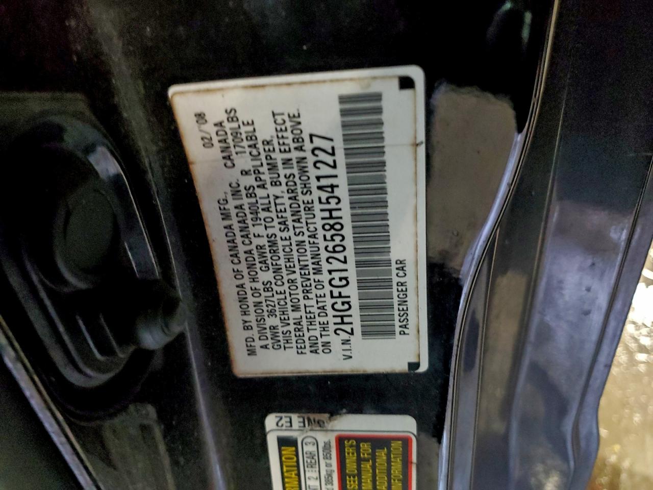 2008 HONDA CIVIC LX photo 12